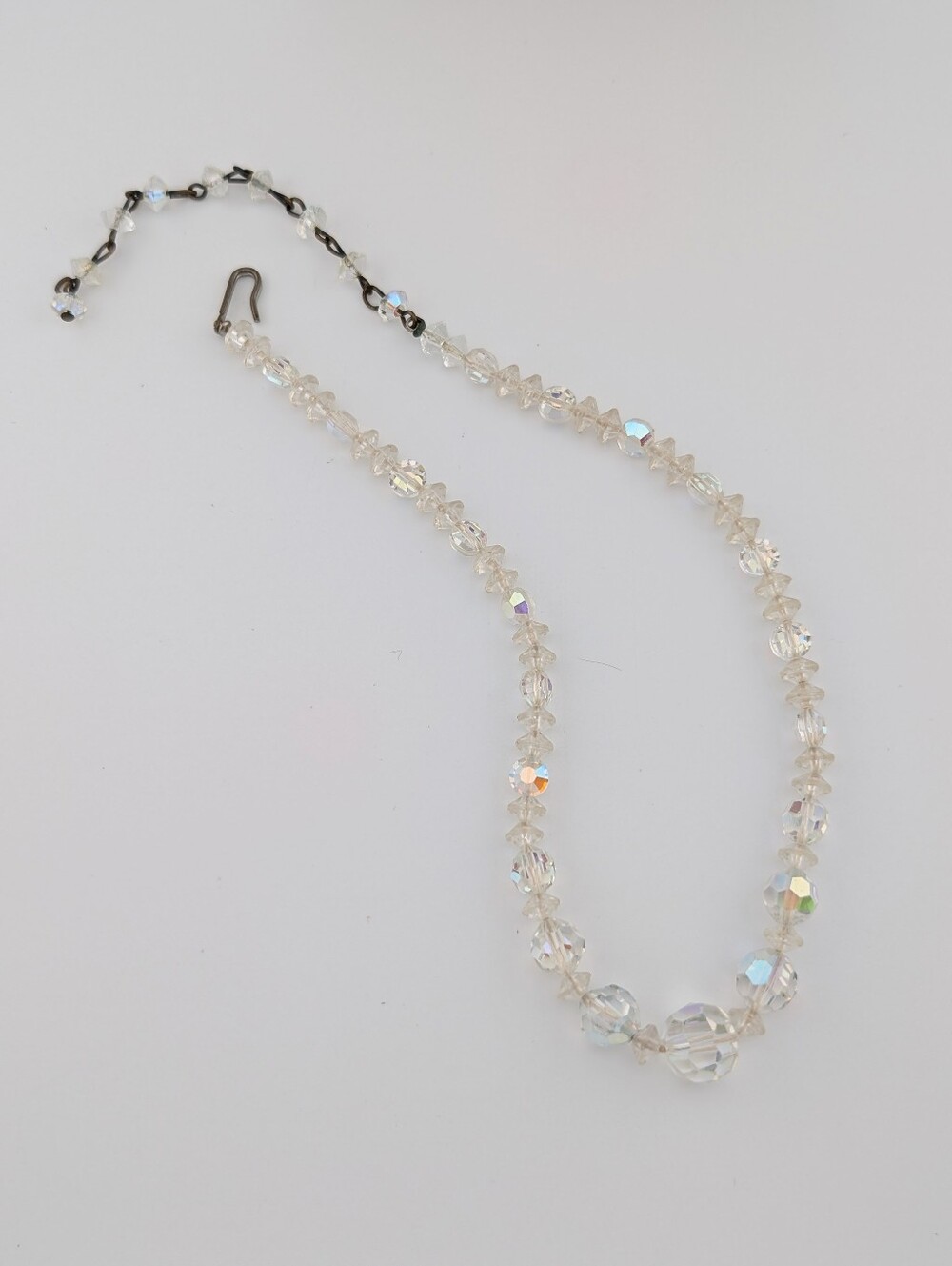 Vintage Aurora Borealis Crystal Glamorous Wedding Necklace